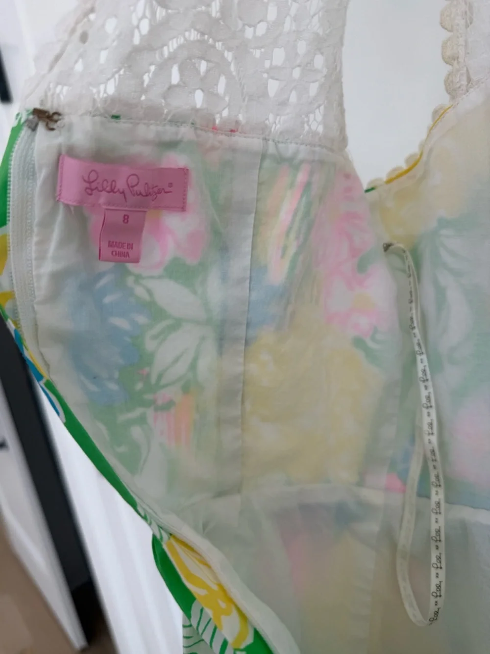 Lilly Pulitzer Pastel Floral Crochet-Yoke Dress - Picture 8 of 10